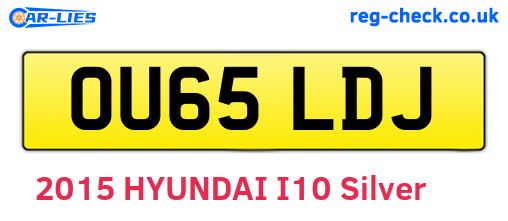 OU65LDJ are the vehicle registration plates.