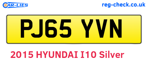 PJ65YVN are the vehicle registration plates.