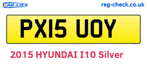 PX15UOY are the vehicle registration plates.
