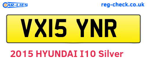 VX15YNR are the vehicle registration plates.