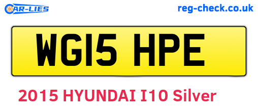 WG15HPE are the vehicle registration plates.