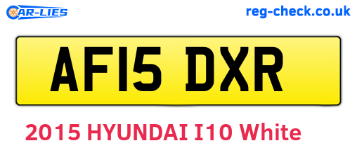 AF15DXR are the vehicle registration plates.