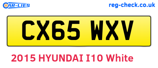 CX65WXV are the vehicle registration plates.