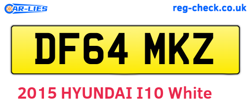DF64MKZ are the vehicle registration plates.