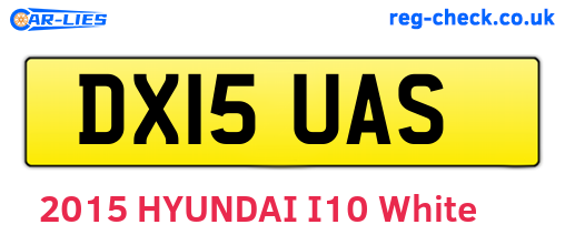 DX15UAS are the vehicle registration plates.