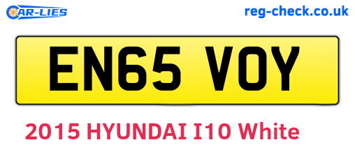 EN65VOY are the vehicle registration plates.