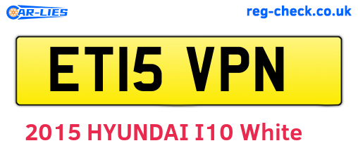 ET15VPN are the vehicle registration plates.