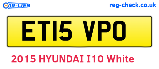 ET15VPO are the vehicle registration plates.