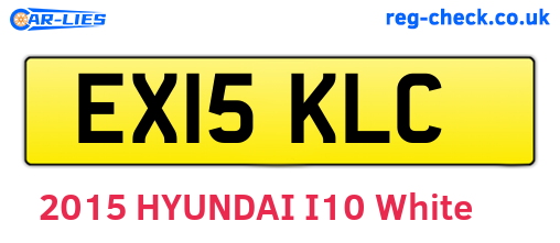 EX15KLC are the vehicle registration plates.