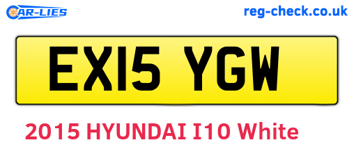 EX15YGW are the vehicle registration plates.