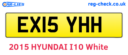 EX15YHH are the vehicle registration plates.