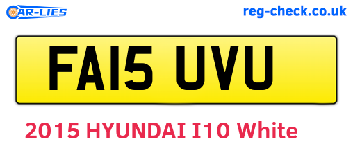 FA15UVU are the vehicle registration plates.