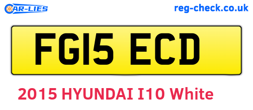 FG15ECD are the vehicle registration plates.