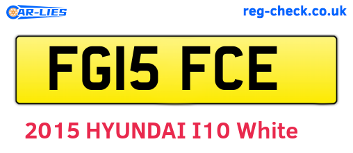 FG15FCE are the vehicle registration plates.
