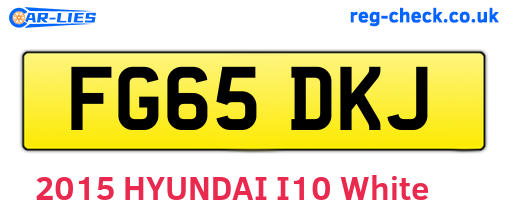 FG65DKJ are the vehicle registration plates.