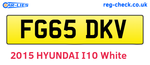 FG65DKV are the vehicle registration plates.