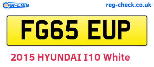 FG65EUP are the vehicle registration plates.