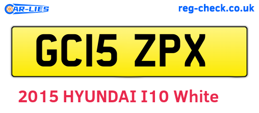 GC15ZPX are the vehicle registration plates.