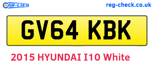 GV64KBK are the vehicle registration plates.