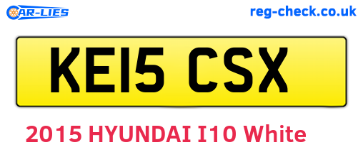 KE15CSX are the vehicle registration plates.