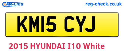 KM15CYJ are the vehicle registration plates.