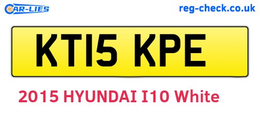 KT15KPE are the vehicle registration plates.