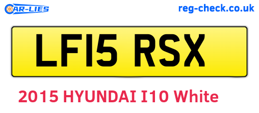 LF15RSX are the vehicle registration plates.