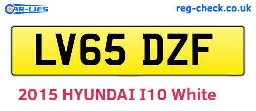 LV65DZF are the vehicle registration plates.