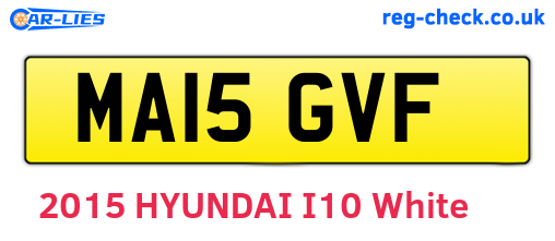 MA15GVF are the vehicle registration plates.