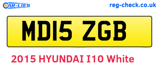 MD15ZGB are the vehicle registration plates.
