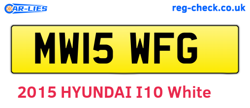 MW15WFG are the vehicle registration plates.