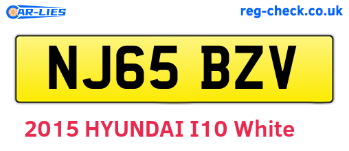 NJ65BZV are the vehicle registration plates.