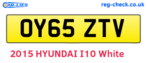 OY65ZTV are the vehicle registration plates.
