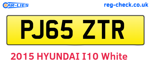 PJ65ZTR are the vehicle registration plates.