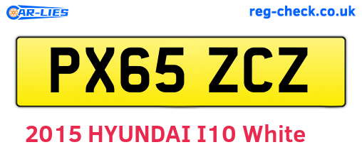 PX65ZCZ are the vehicle registration plates.