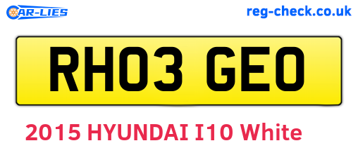 RH03GEO are the vehicle registration plates.