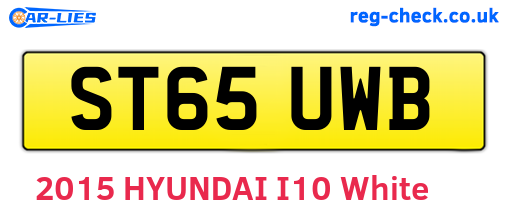ST65UWB are the vehicle registration plates.