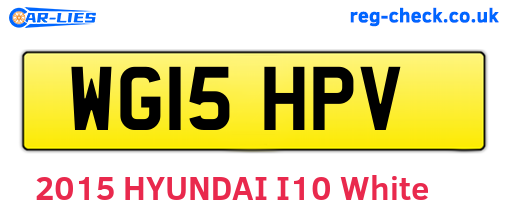 WG15HPV are the vehicle registration plates.