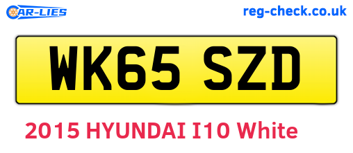 WK65SZD are the vehicle registration plates.