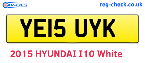YE15UYK are the vehicle registration plates.