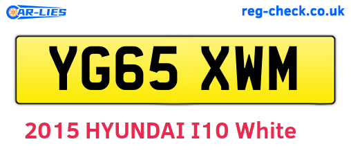 YG65XWM are the vehicle registration plates.