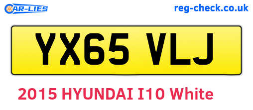 YX65VLJ are the vehicle registration plates.