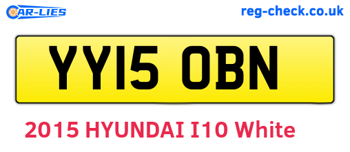 YY15OBN are the vehicle registration plates.