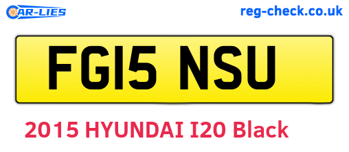 FG15NSU are the vehicle registration plates.
