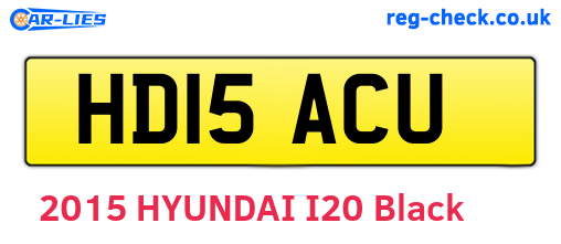 HD15ACU are the vehicle registration plates.