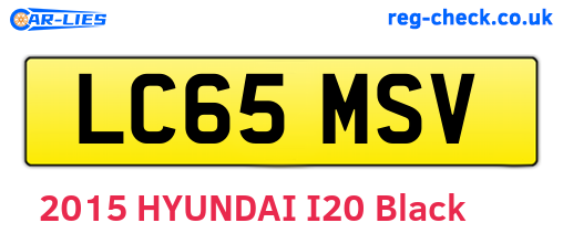 LC65MSV are the vehicle registration plates.