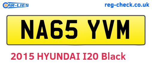 NA65YVM are the vehicle registration plates.