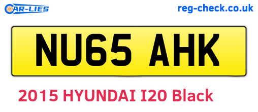 NU65AHK are the vehicle registration plates.