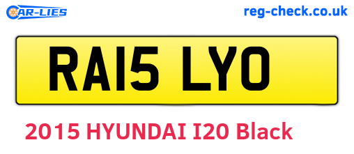 RA15LYO are the vehicle registration plates.