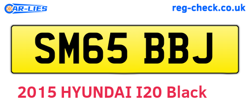 SM65BBJ are the vehicle registration plates.